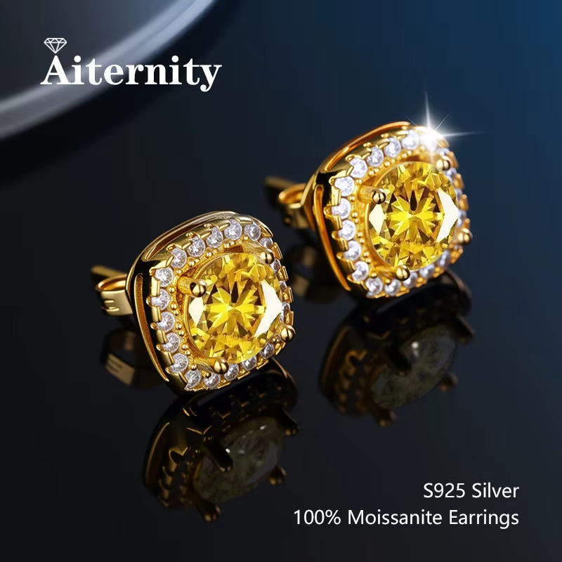 Stunning D Color VVS1 Moissanite Stud Earrings in 100% Real 925 Sterling Silver - Perfect for Any Occasion!