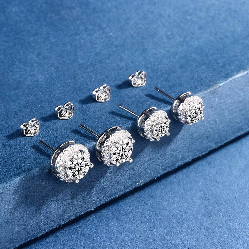Stunning D Color VVS1 Moissanite Stud Earrings in 100% Real 925 Sterling Silver - Perfect for Any Occasion!