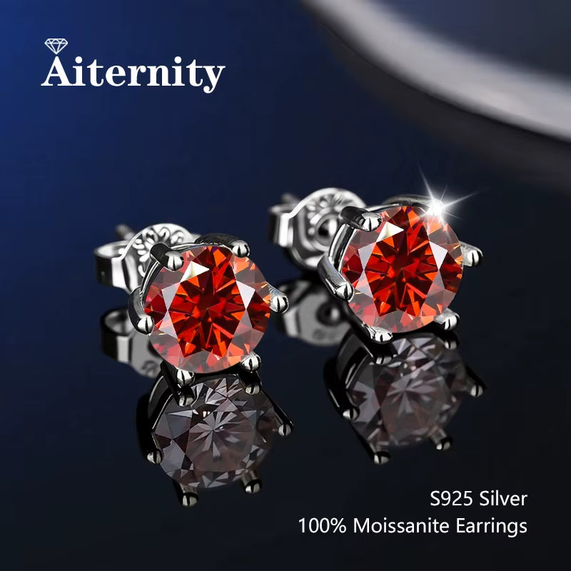 Stunning D Color VVS1 Moissanite Stud Earrings in 100% Real 925 Sterling Silver - Perfect for Any Occasion!