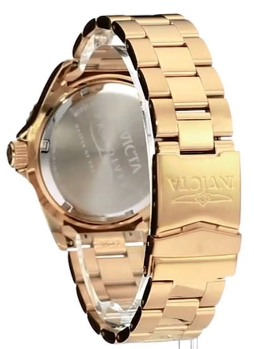 Men'S 22062 Pro Diver Black Dial Yellow Gold Plated Steel Bracelet Quartz Dive Watch