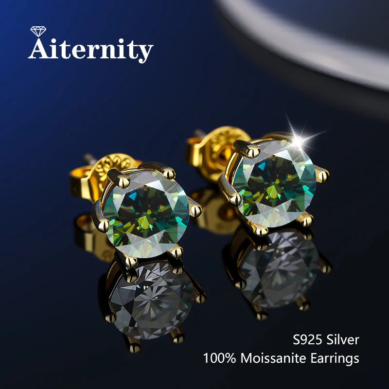 Stunning D Color VVS1 Moissanite Stud Earrings in 100% Real 925 Sterling Silver - Perfect for Any Occasion!