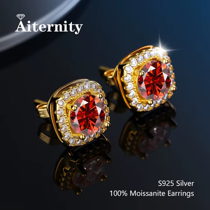 Stunning D Color VVS1 Moissanite Stud Earrings in 100% Real 925 Sterling Silver - Perfect for Any Occasion!