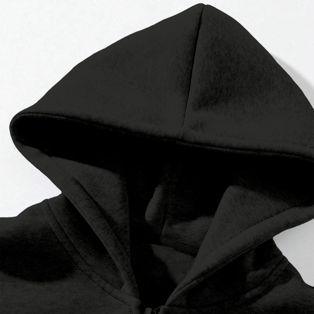 Men'S Quarter Zip Hoodies Zip up Solid Color Hoodie Long Sleeve Drop Shoulder Sweatshirt Casual Pullover Black 3XL