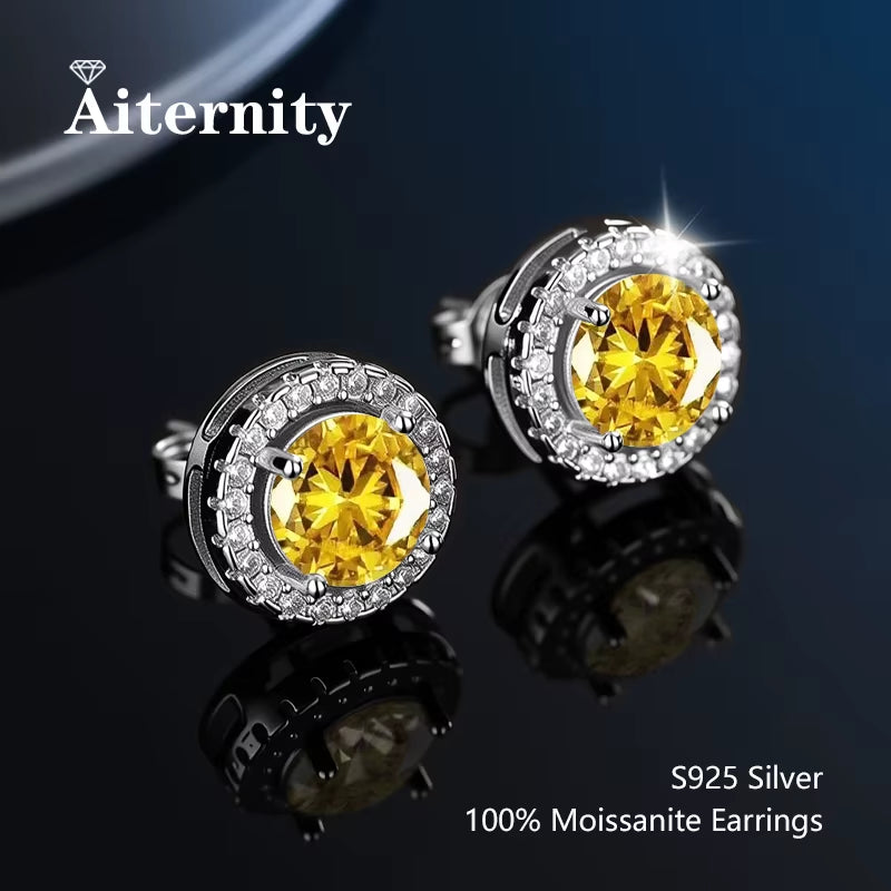 Stunning D Color VVS1 Moissanite Stud Earrings in 100% Real 925 Sterling Silver - Perfect for Any Occasion!