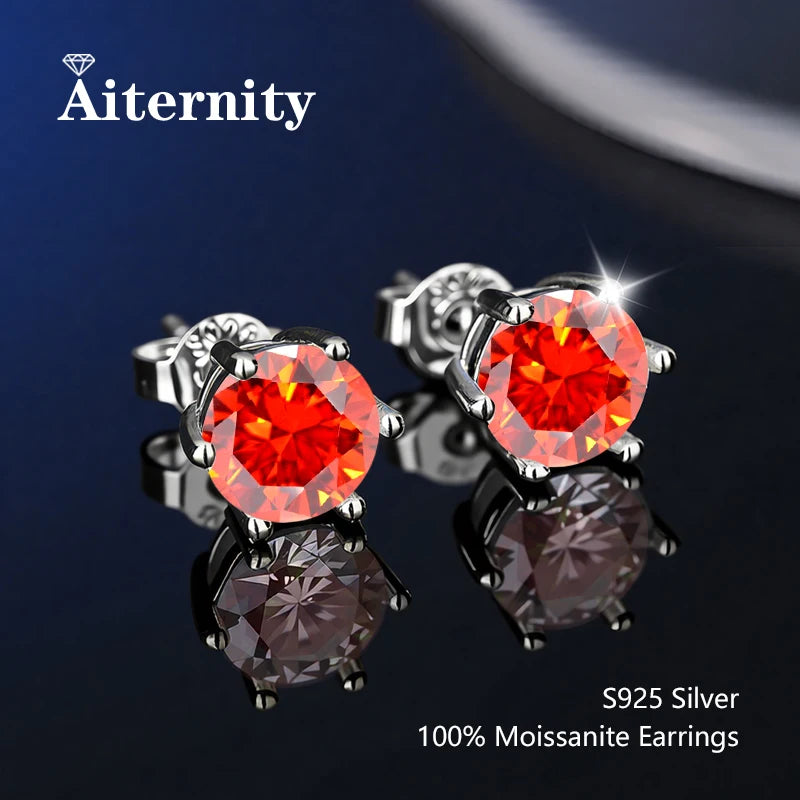 Stunning D Color VVS1 Moissanite Stud Earrings in 100% Real 925 Sterling Silver - Perfect for Any Occasion!
