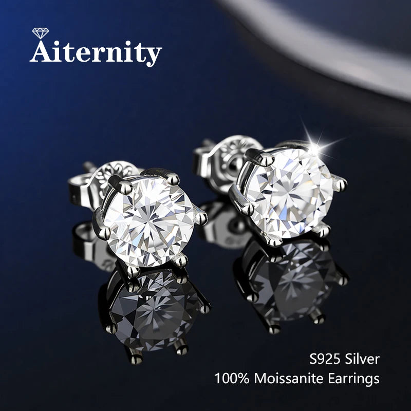 Stunning D Color VVS1 Moissanite Stud Earrings in 100% Real 925 Sterling Silver - Perfect for Any Occasion!