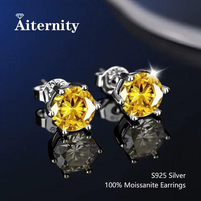 Stunning D Color VVS1 Moissanite Stud Earrings in 100% Real 925 Sterling Silver - Perfect for Any Occasion!
