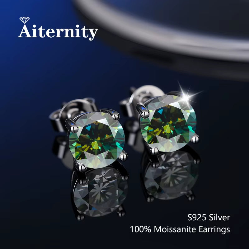Stunning D Color VVS1 Moissanite Stud Earrings in 100% Real 925 Sterling Silver - Perfect for Any Occasion!