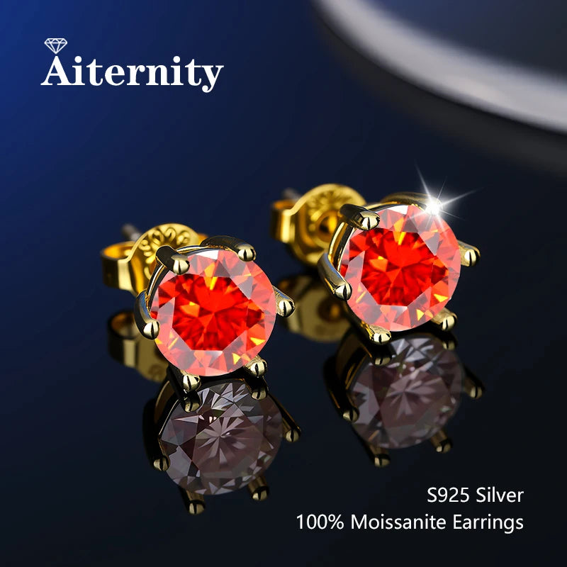 Stunning D Color VVS1 Moissanite Stud Earrings in 100% Real 925 Sterling Silver - Perfect for Any Occasion!