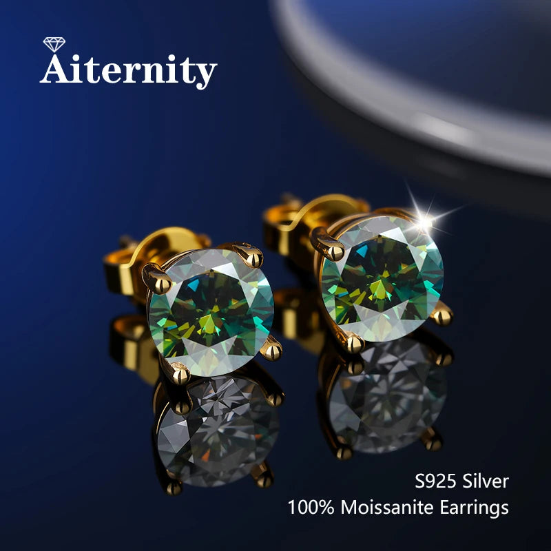 Stunning D Color VVS1 Moissanite Stud Earrings in 100% Real 925 Sterling Silver - Perfect for Any Occasion!