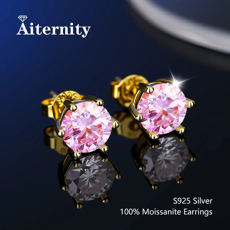 Stunning D Color VVS1 Moissanite Stud Earrings in 100% Real 925 Sterling Silver - Perfect for Any Occasion!
