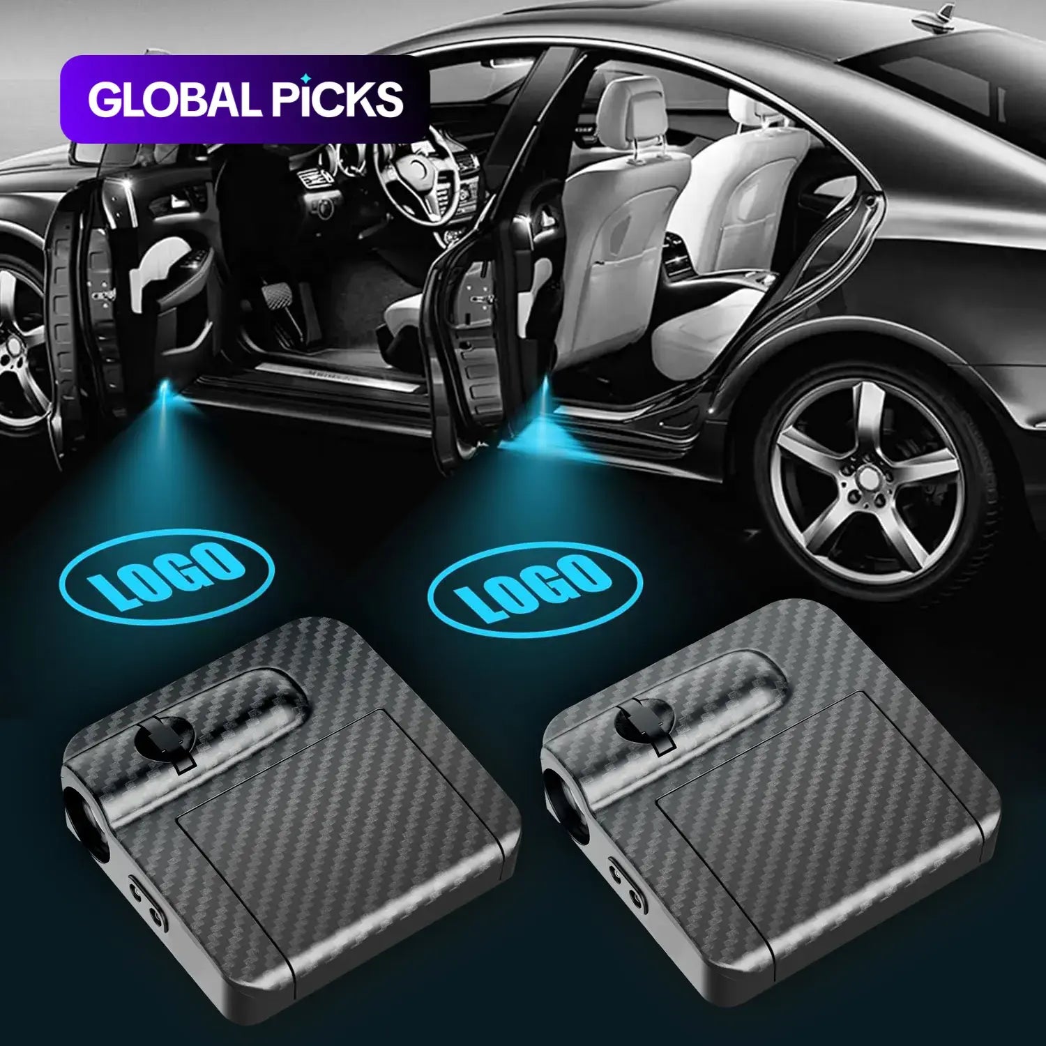 Car Door Lights, Car Decorative Light, Door Logo Projector Welcome Light, LED Projector Car Door Welcome Light, Personalized Door Projection Light with Logo #GLOBAL PICKS