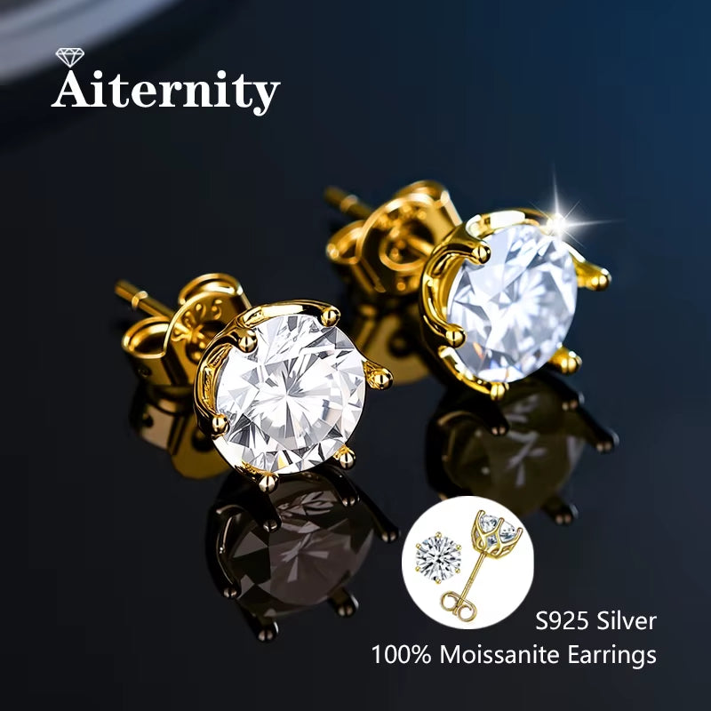 Stunning D Color VVS1 Moissanite Stud Earrings in 100% Real 925 Sterling Silver - Perfect for Any Occasion!