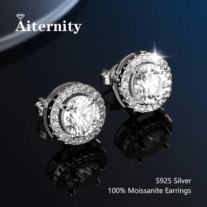Stunning D Color VVS1 Moissanite Stud Earrings in 100% Real 925 Sterling Silver - Perfect for Any Occasion!