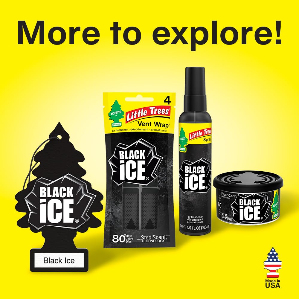 Car Air Freshener | Hanging Tree Provides Long Lasting Scent for Auto and Home | Black Ice, 24 Air Fresheners