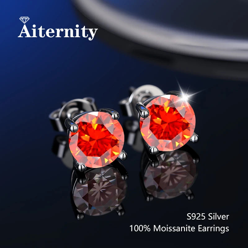 Stunning D Color VVS1 Moissanite Stud Earrings in 100% Real 925 Sterling Silver - Perfect for Any Occasion!