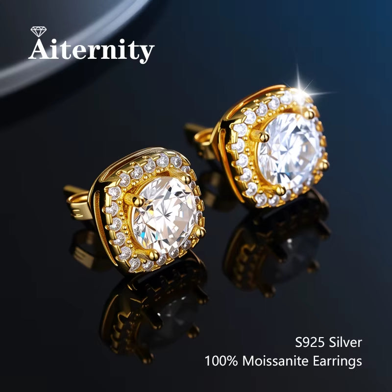 Stunning D Color VVS1 Moissanite Stud Earrings in 100% Real 925 Sterling Silver - Perfect for Any Occasion!
