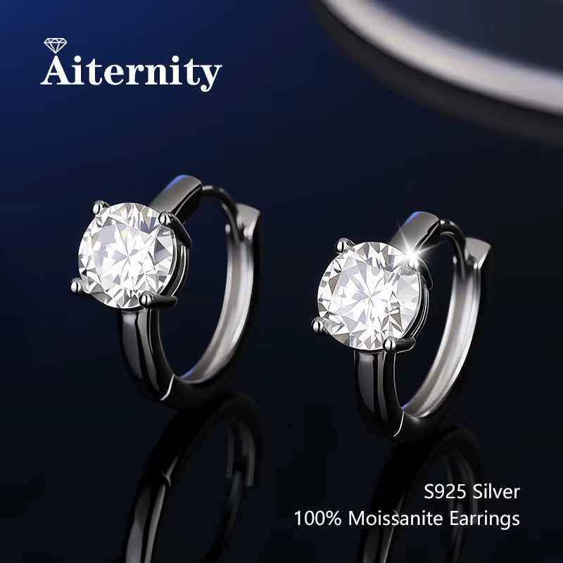 Stunning D Color VVS1 Moissanite Stud Earrings in 100% Real 925 Sterling Silver - Perfect for Any Occasion!