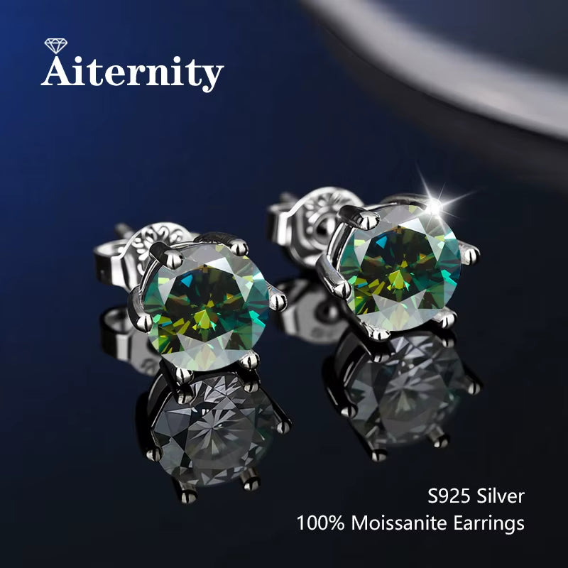 Stunning D Color VVS1 Moissanite Stud Earrings in 100% Real 925 Sterling Silver - Perfect for Any Occasion!