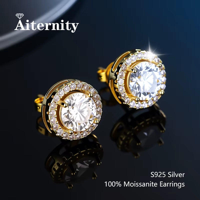 Stunning D Color VVS1 Moissanite Stud Earrings in 100% Real 925 Sterling Silver - Perfect for Any Occasion!