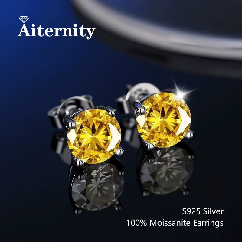 Stunning D Color VVS1 Moissanite Stud Earrings in 100% Real 925 Sterling Silver - Perfect for Any Occasion!