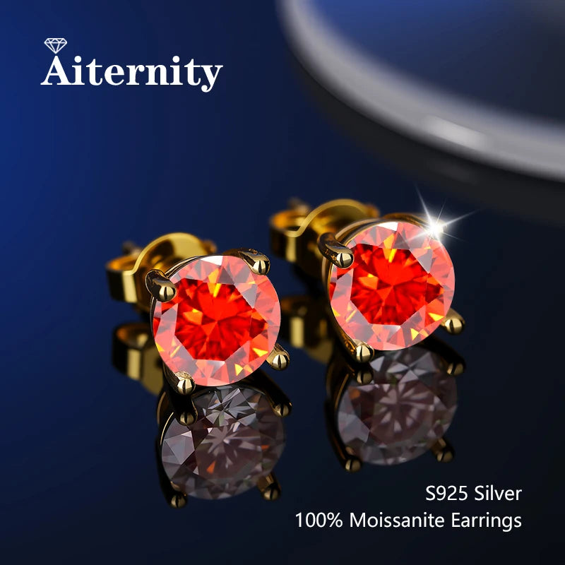 Stunning D Color VVS1 Moissanite Stud Earrings in 100% Real 925 Sterling Silver - Perfect for Any Occasion!