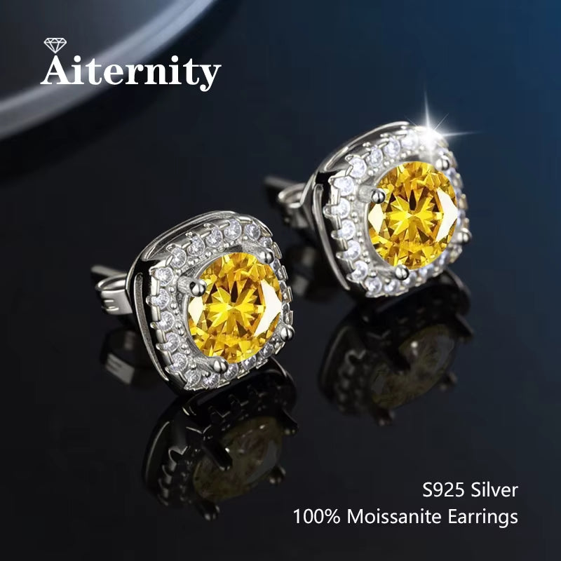 Stunning D Color VVS1 Moissanite Stud Earrings in 100% Real 925 Sterling Silver - Perfect for Any Occasion!