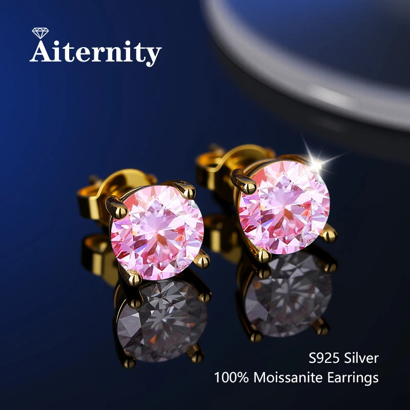 Stunning D Color VVS1 Moissanite Stud Earrings in 100% Real 925 Sterling Silver - Perfect for Any Occasion!