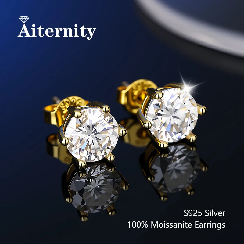 Stunning D Color VVS1 Moissanite Stud Earrings in 100% Real 925 Sterling Silver - Perfect for Any Occasion!