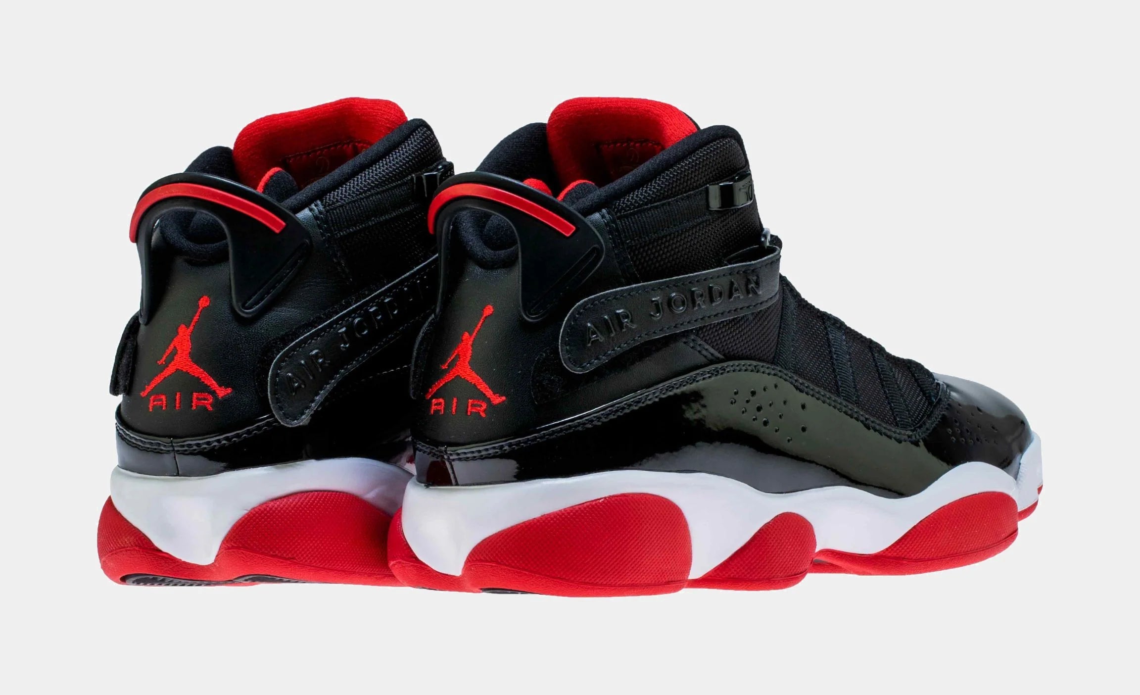 6 Rings Bred Mens Basketball Shoes (Black/Varsity Red/White)