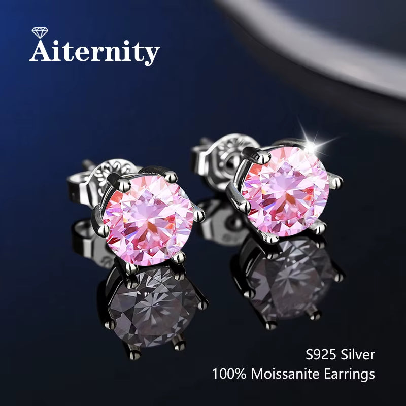 Stunning D Color VVS1 Moissanite Stud Earrings in 100% Real 925 Sterling Silver - Perfect for Any Occasion!