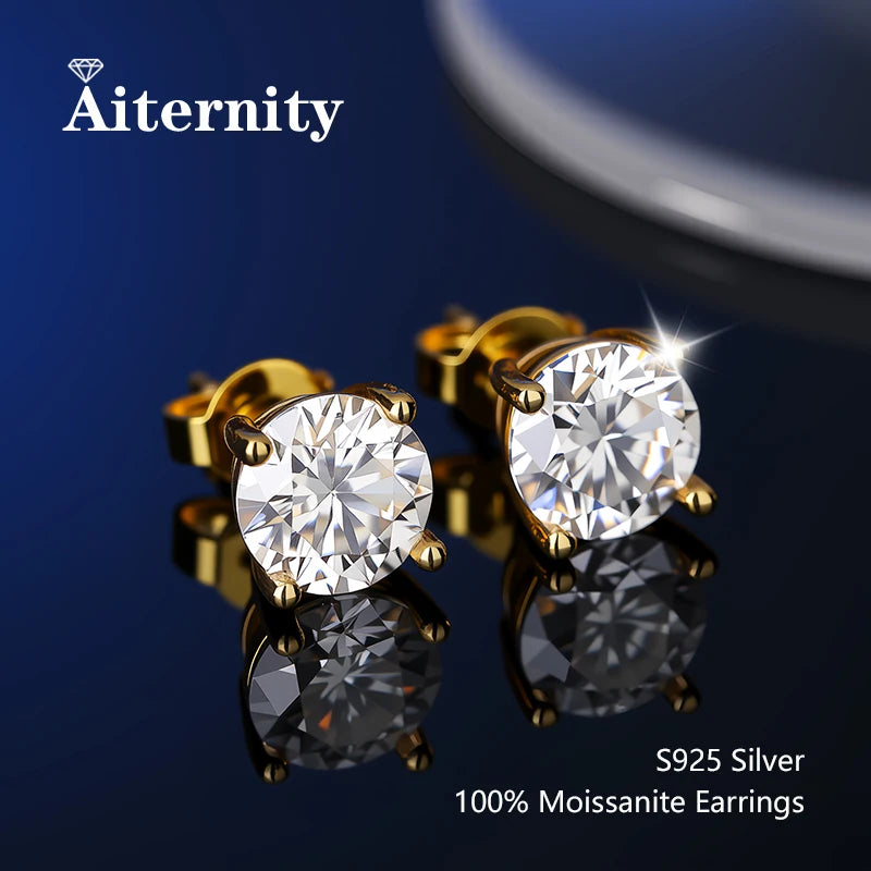 Stunning D Color VVS1 Moissanite Stud Earrings in 100% Real 925 Sterling Silver - Perfect for Any Occasion!