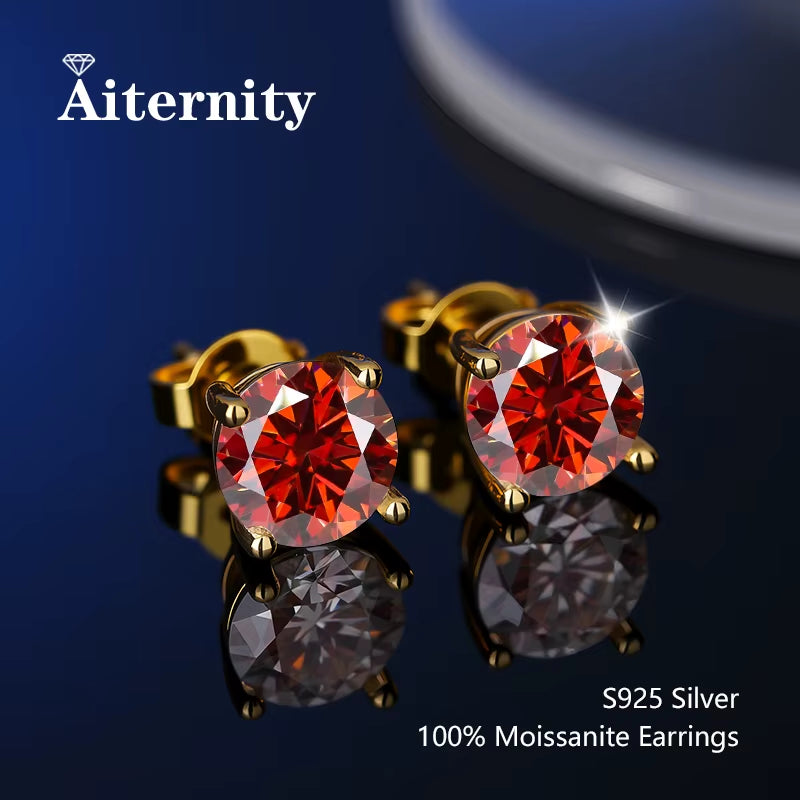 Stunning D Color VVS1 Moissanite Stud Earrings in 100% Real 925 Sterling Silver - Perfect for Any Occasion!