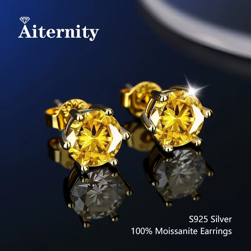 Stunning D Color VVS1 Moissanite Stud Earrings in 100% Real 925 Sterling Silver - Perfect for Any Occasion!