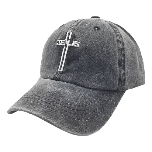 Gorra Cruz Cristiana Bordada De Jesús Para Hombre Y Mujeres, Gorras Vintage Lavadas Ajustables Tipo Béisbol