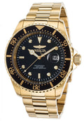 Men'S 22062 Pro Diver Black Dial Yellow Gold Plated Steel Bracelet Quartz Dive Watch