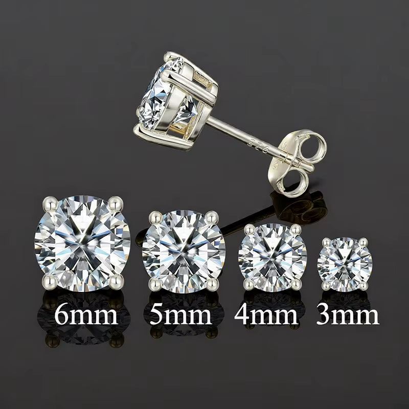 Stunning D Color VVS1 Moissanite Stud Earrings in 100% Real 925 Sterling Silver - Perfect for Any Occasion!