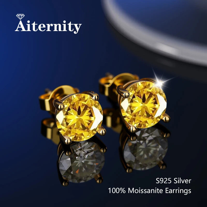 Stunning D Color VVS1 Moissanite Stud Earrings in 100% Real 925 Sterling Silver - Perfect for Any Occasion!