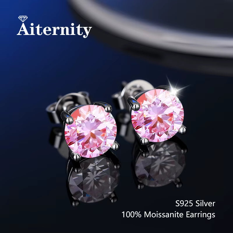 Stunning D Color VVS1 Moissanite Stud Earrings in 100% Real 925 Sterling Silver - Perfect for Any Occasion!