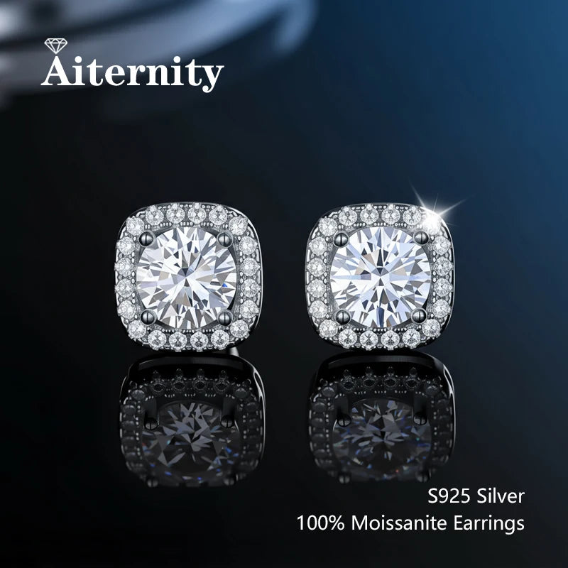 Stunning D Color VVS1 Moissanite Stud Earrings in 100% Real 925 Sterling Silver - Perfect for Any Occasion!